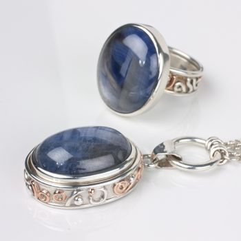Denim Sapphire Pendant with matching Sapphire Ring