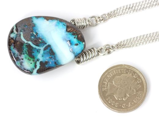 Opal in Matrix Necklace Opal Matrix on Silver Chain