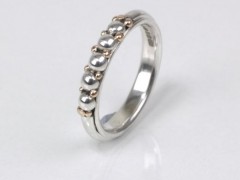 Silver & Gold Droplets Ring