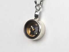Stylish White Gold Compass Pendant