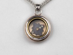 Silver and Gold Compass Pendant