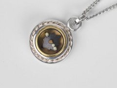 Rope Twist Silver Compass Pendant