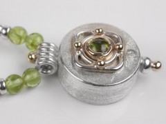 Peridot Silver Compass Necklace