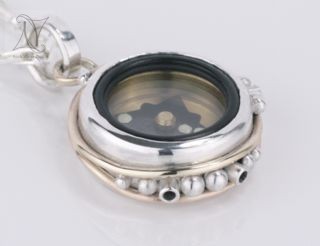 Silver and Gold Compass Necklace