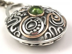 Peridot Silver Compass Pendant