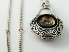 Black Star Sapphire Compass Pendant