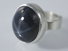 Star Sapphire White Gold Ring