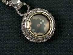Twisted Rope Silver Compass Pendant
