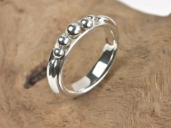 Silver Droplets Wedding Ring