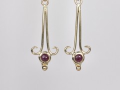 18K Gold Ruby Earrings