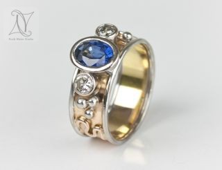 Sapphire and Diamond Engagement Ring