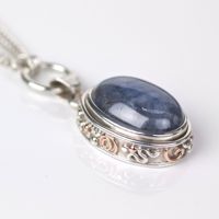 Image of Silver Necklace with Sapphire