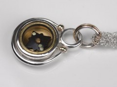 Shackle Silver Compass Pendant