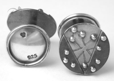 Handmade silver cufflinks gift for a man (g153)