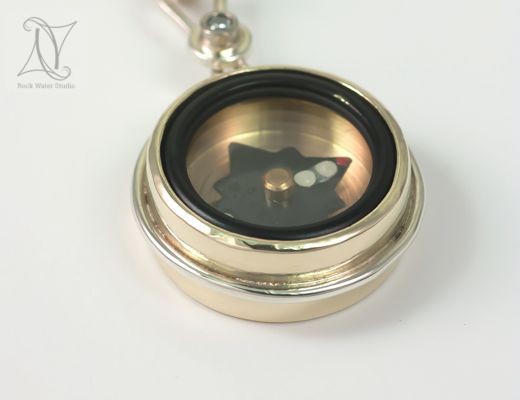 diamond gold compass pendant gift for wife (g325)