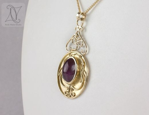 Handmade OM symbol gold necklace (g385)
