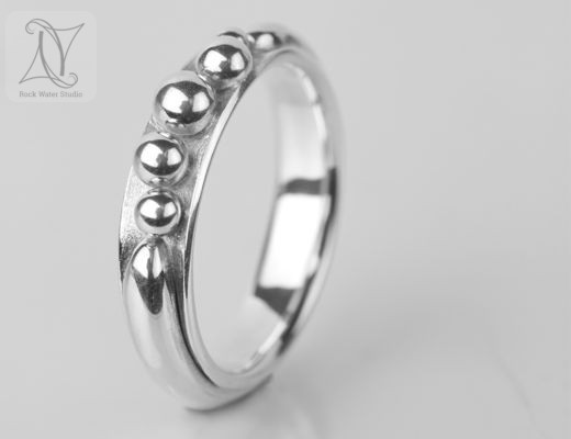 Custom designed droplets wedding ring (g370)