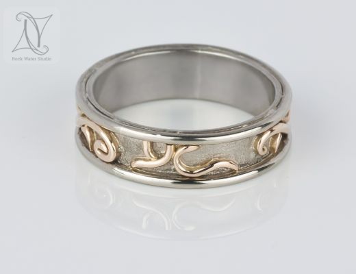 Custom Wedding Ring with Bride and Groom initials (g400)