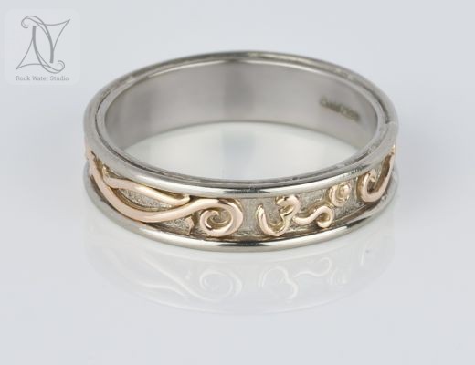 Handmade Gold Wedding Ring with OM Symbol (g401)