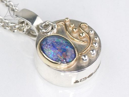 Ocean Compass Necklace with Opal