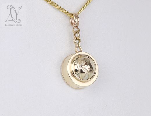 gold puzzle compass pendant gift (g326a)
