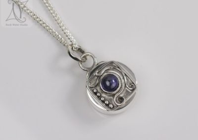 Vikings Compass Necklace Gift with Iolite (g473)