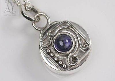 Vikings Compass Necklace with Iolite (g473)