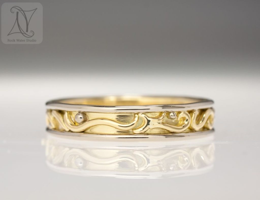 Unusual Handmade Gold Wedding Ring (g489)