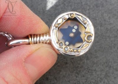 Survival Compass Inside Aurora Compass Pendant (G494)