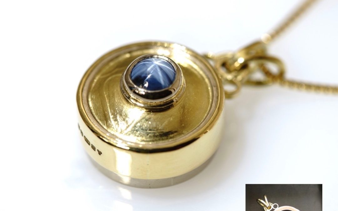 Blue Star Sapphire Gold Compass