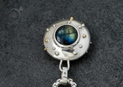 Labradorite Silver Compass Necklace G548