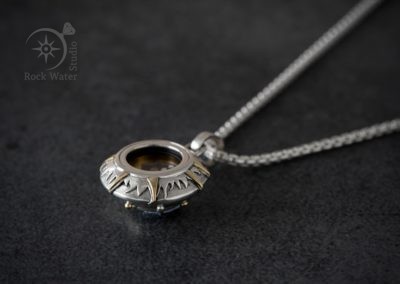 Handmade gold and silver Working Compass G548