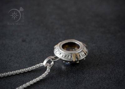 Handmade gold and silver Compass G548