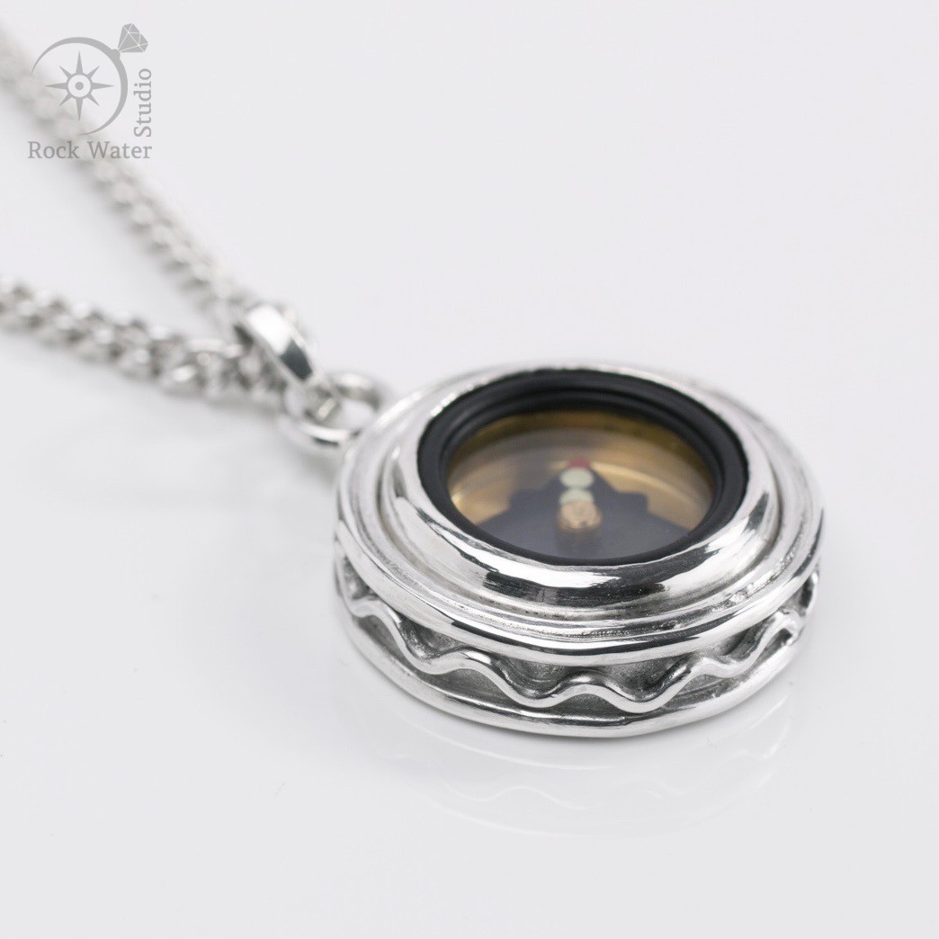 Silver Wave Graduation Compass Gift for Daugher (g465)