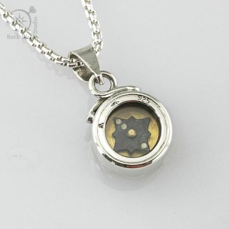 Working Survival Compass in Silver and Gold (g555)