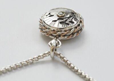 Wearable Compass Pendant in Silver and Gold (G644)