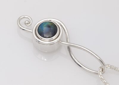 Handmade Silver Treble Clef Working Compass pendant (G510)