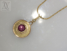 6 ray star on gold necklace with star ruby (g140)