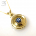 Blue Star Sapphire Gold Working Compass Pendant (g478)