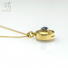 Handmade gold working compass necklace with blue star sapphire (g478)