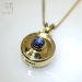 Star Sapphire Gemstone necklace with button compass (g478)