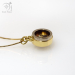 Gold Pendant Button Compass Necklace Gift (g478)