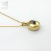 Star Sapphire in Gold Necklace with Button Compass (g478)