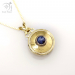 Blue Star Sapphire Gold Compass Necklace (g478)