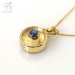 Handmade gold working compass pendant gift for wife (g478)