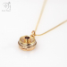 Handmade gold compass necklace gift with sapphire (g483)