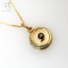 Gold Compass Necklace with button compass (g483)