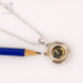 Working Button Compass Necklace gift (g511)
