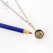 Small gold working compass pendant gift (g436)