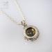 Silver and gold compass necklace with NATO survival compass (G556)